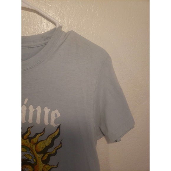 Sublime Top Womens Large Light Blue Crew Neck Short Sleeve 100% Cotton Shirt - Picture 4 of 8